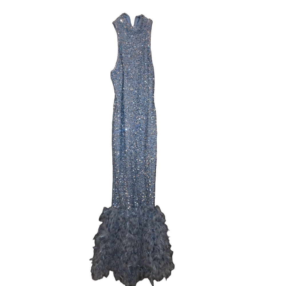 Fashion Nova Silver Sequin Dress